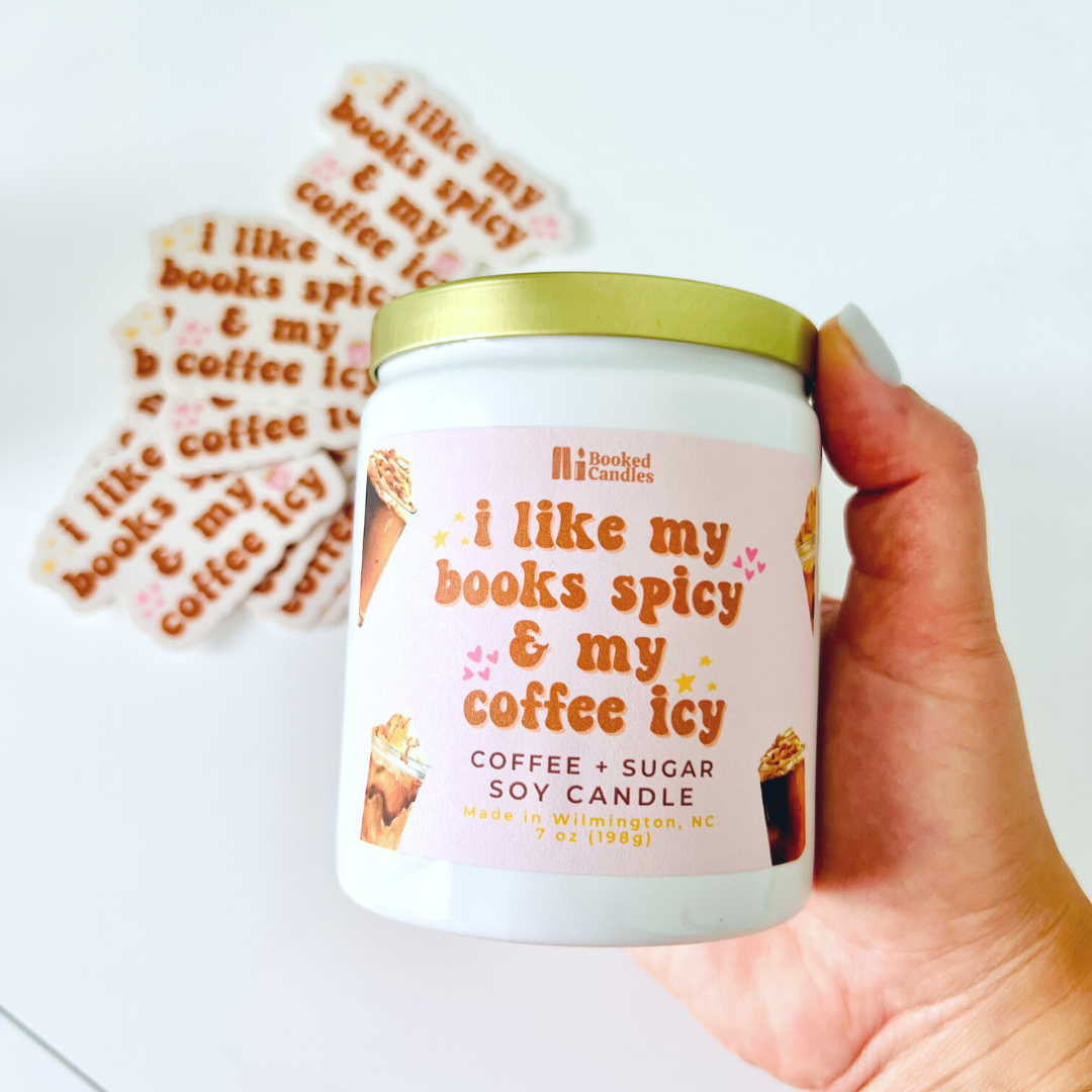 I like my books spicy, and my coffee icy Sticker